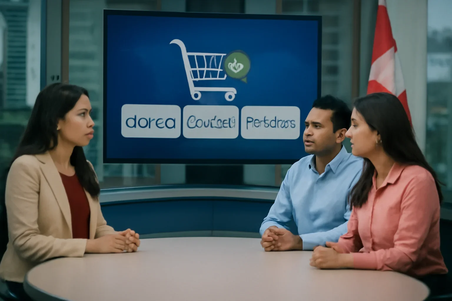 Bangladeshi Online Shopping Alternatives shown in a Canada-based Bangla newsroom setting