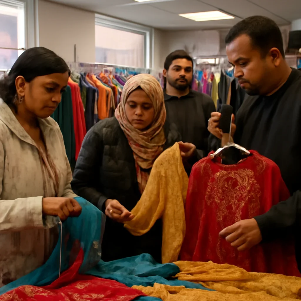 Readers and community members engaging with bangladeshi clothing canada in Canada