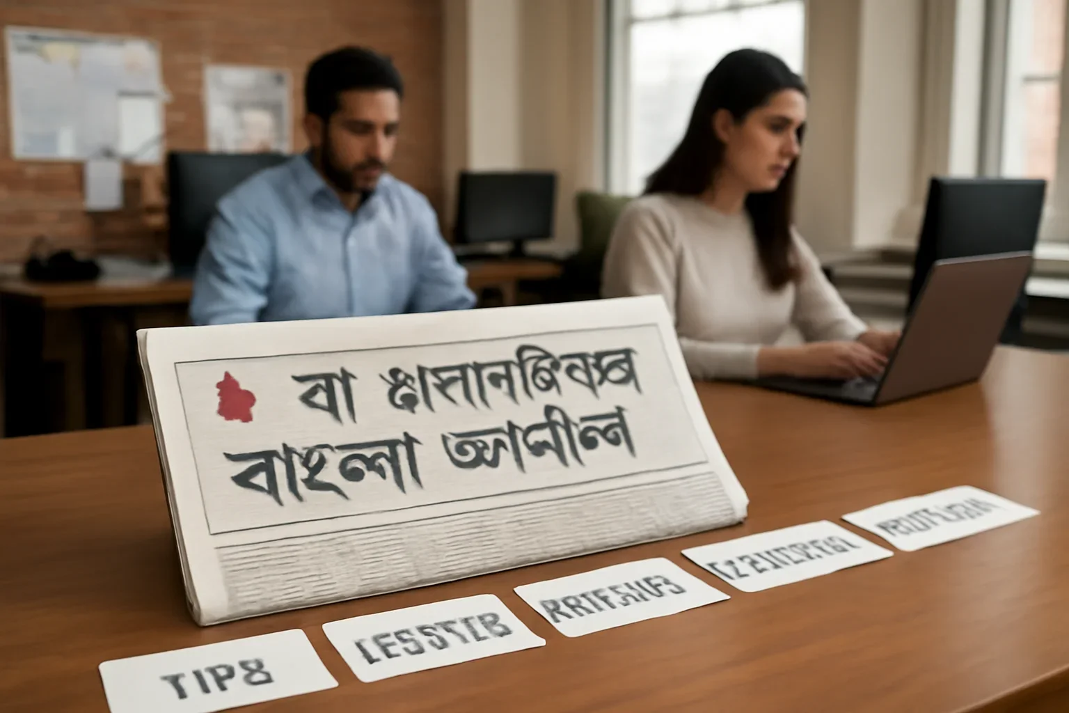 Reach the desk with tips, letters, corrections, event notes, and advertising questions shown in a Canada-based Bangla newsroom setting